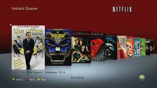 netflix xbox 360